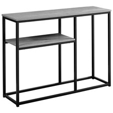 Pemberly Row Mid-Century Wood 42" Console Table in Gray and Black