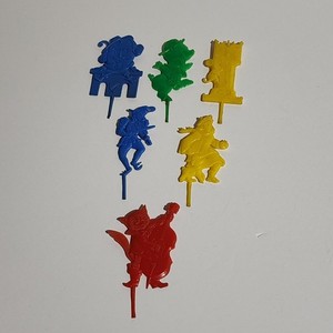 F & F Mold & Die Works Nursery Rhyme Cupcake Picks Candleholders Lot of 6