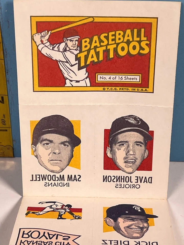 1971 Topps Tatuajes #4 McDowell, D. Johnson, Dietz, Otis, Nolan Falta 1 ¡RARO! Foto 2 de 4