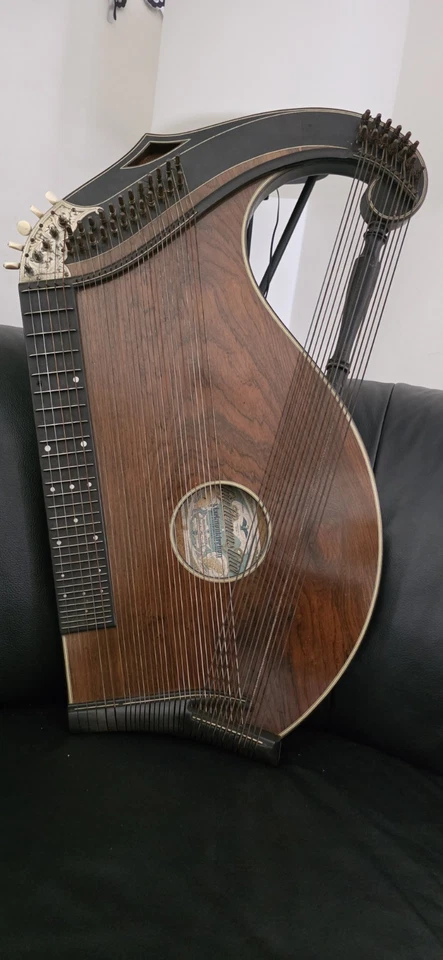 Historische Harfenzither Clemens Gillier Markneukirchen 42-seitige Kreuzzither - Bild 3 von 4