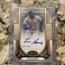 TIM RAINES 2024 Topps Tier One PRIME PERFORMERS On Card Auto /149 #PPA-TR EXPOS