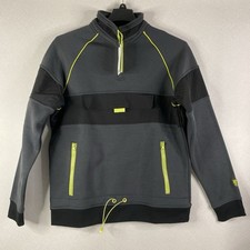 WESC Pullover Sweatshirt Hoodie Jacket Quarter Zip Pockets Gray Unisex S/M NWT