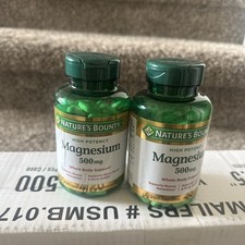 2 Packs Nature  s Bounty Magnesium 200 Tablets