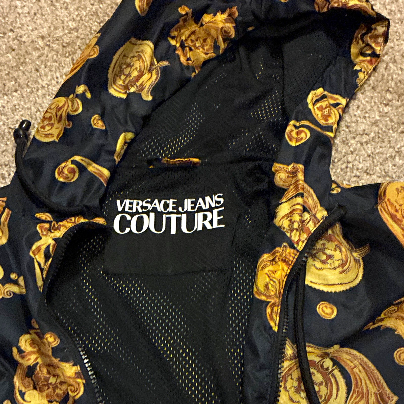 Versace Jeans Couture WoMen's Black/Gold Baroque Hooded Full Zip size S - product detail image 1