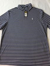 NwT Polo Ralph Lauren Blue  White Striped Short Sleeve Shirt Men's Size L