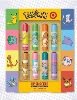 Lip Smacker Pokémon 8-Piece Lip Balm Set, Multicolor Assorted Characters