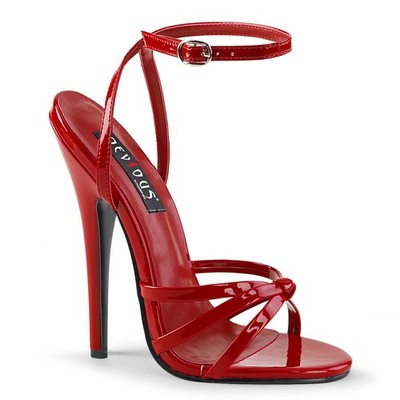 Sale DOMINA-108 Devious High Heels Fesselriemchen Sandaletten rot Lack Größe 38