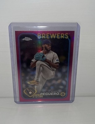 2024 Topps Chrome Elvis Peguero Pink Refractor /399 #USC63 Brewers