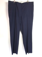 Ann Taylor Straight Leg Pant Womens 18 Curvy Fit Navy Blue Stretch Trouser