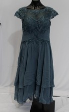 Azazie Women's Shonda Lace Boat Neck Chiffon Dress AP2 Twilight Size: Custom