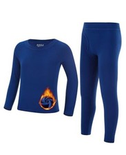 Boys Thermal Underwear Set Youth Kids Long Johns Boy Base Layer X-Large Blue