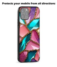 Luxury Glitter Marble Geometric colourful Shockproof Protective Phone Cover