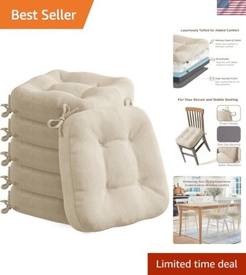 6 Pack Dining Chair Cushions, Thick Chairs Pads for Indoor Kitchen Room - Was...