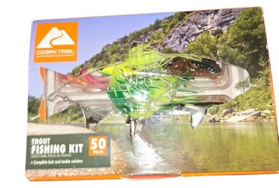 Ozark Trail Trout Fishing Kit Complete Bait and Tackle Solution 50 Pcs Open Box