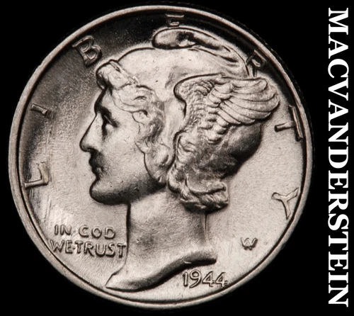 1944 Silver Mercury Dime-Choice Gem BU ++++ Lustrous No Reserve #i2998