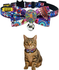 Cat Collar with Bow Tie, Premium Breakaway Cat Collar with Bell - Adjustable Pet