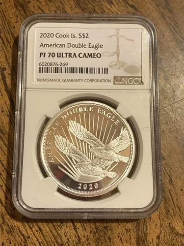2020 NGC PF70 Ultra Cameo Cook Island $2 "American Double Eagle"