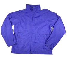 Vtg Men's Eddie Bauer Rain Vented Jacket With Hood Medium Blue