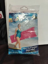 H2O GO! Inflatable Pool Pink Air Mat Matte Float Finish 6' x 27 " Bestway NEW