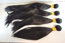Black Hair Extension Bundles Lot of 4   12   16  Mixed Lengths Weft