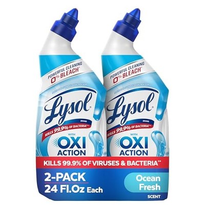 Lysol Toilet Bowl Cleaner Gel, For 24 Fl Oz (Pack of 2) Hydrogen Peroxide