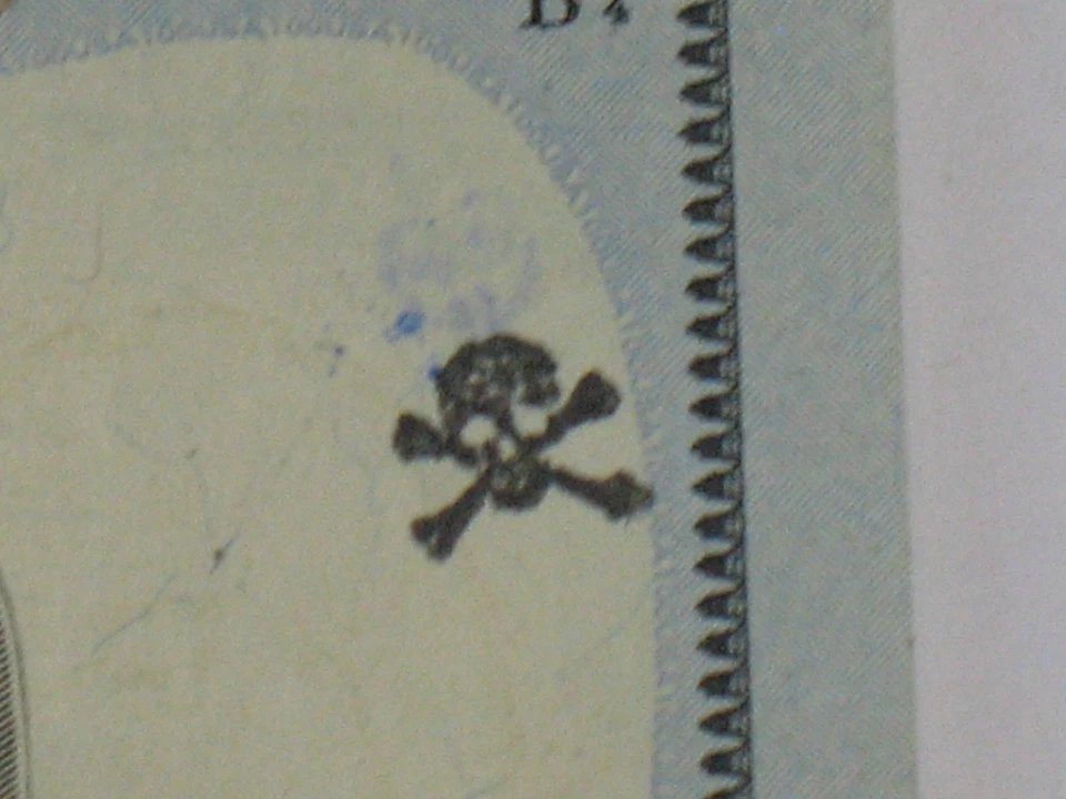 rare 2013~ $100 DOLLAR BILL w/ RARE "SKULL CHOP STAMP", 2 SIDED STAMP ~ LOOK - Image 3 of 4