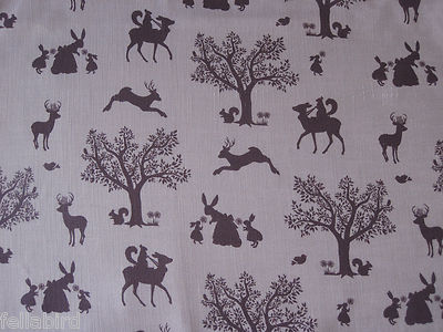HIBU GARDINENSTOFF DESIGN ''Enchanted Wood'' 3,3 METER FLIEDER & AUBERGINE