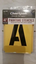 1 Chartpak  01565 4" Painting Stencils A-Z 0-9 NEW!!