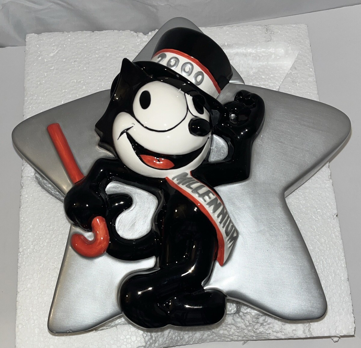 FELIX THE CAT Ceramic Cookie Jar Limited Edition Clay Art