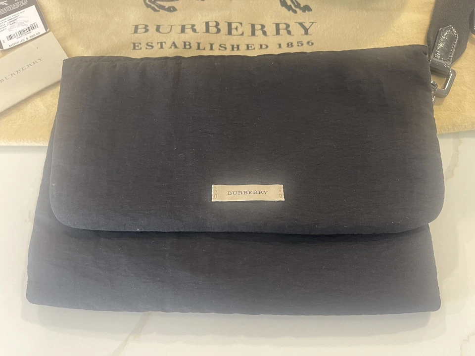 Burberry Black Beat Check Nylon Diaper Tote Bag With Gunmetal Hardware - Image 2 of 4