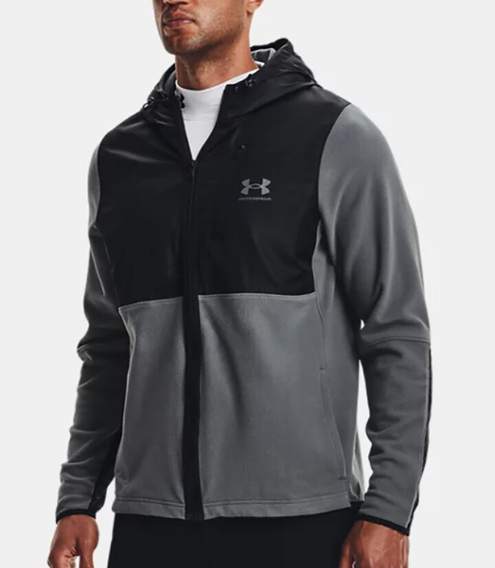Under Armour Men's Melange Gray ColdGear Infrared Full-Zip Hoodie
