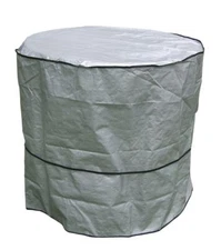 34" x 34" Round x 30"H Central AC Unit PVC Air Conditioner Silver Cover w/ Strap