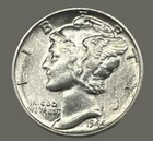 1944 Mercury Dime Actual Coin Nice Condition As Of 10/11/2025 Silver = $50.41 Oz