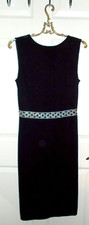 Elegant St John Backless Evening Dress w/Crystal Self Belt Sz 8
