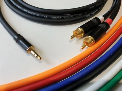 Van Damme Plateado OFC RCA a 3.5mm o 6.35mm Neutrik Rean Jack 1 2 3 4 5m