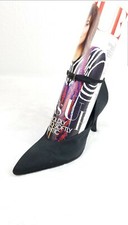 Brand New VIA SPIGA DressBlack Satin High Heel Pumps w/Ankle Strap Womens 7M/46