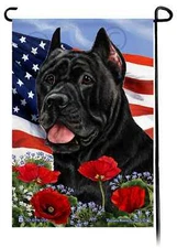 Cane Corso Patriotic Flowers Garden Flag