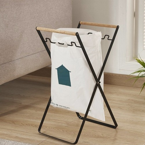 Support De Sac Poubelle BEPOPWAVE - Pliable Pour Portes D'Armoire, Évier, Toilettes Et Camping-Car (Blanc)