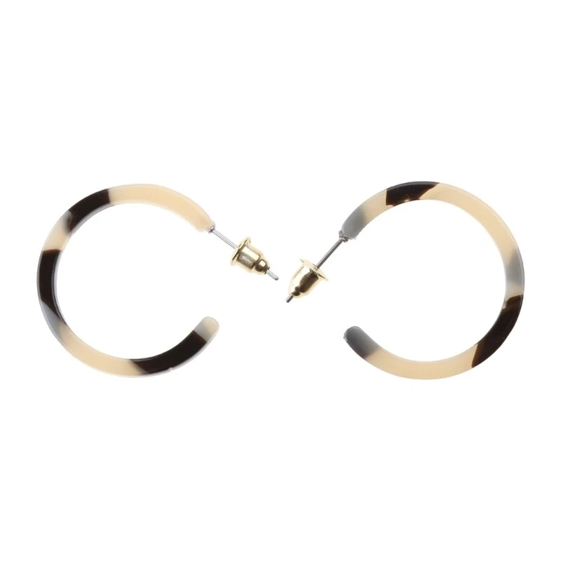 Acrylic Marbled Earring Leopard Round Hoop Earrings Women Tortoise Shell Jewelry - Image 2 of 4