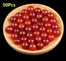 50Pcs 12mm Natural Red Agate Half Drilled Hole Round Ball Loose Beads HT1973