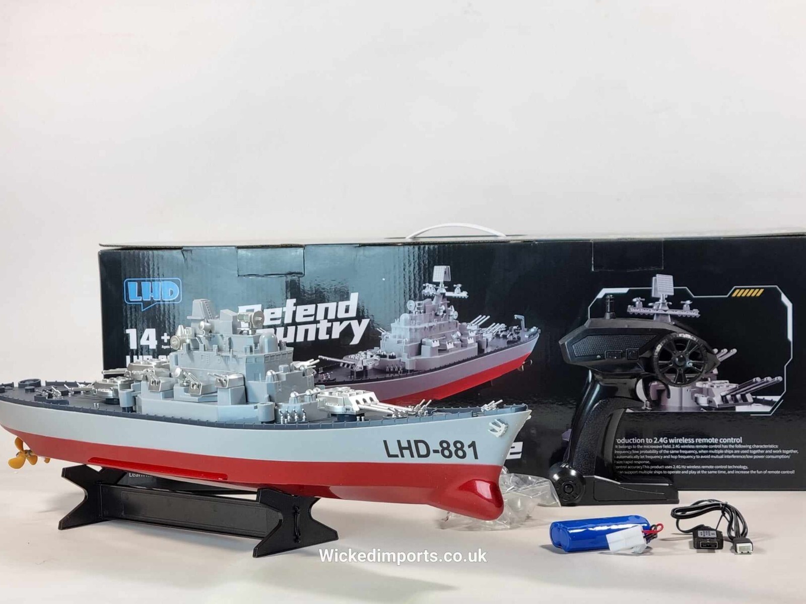 RC Speed Destroyer Battle Ship Boat Dual Motors 2.4G Remote Control