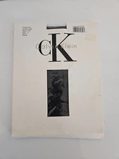 Calvin Klein Pantyhose Size 1 Black Raised Rib Control Top Syle 759