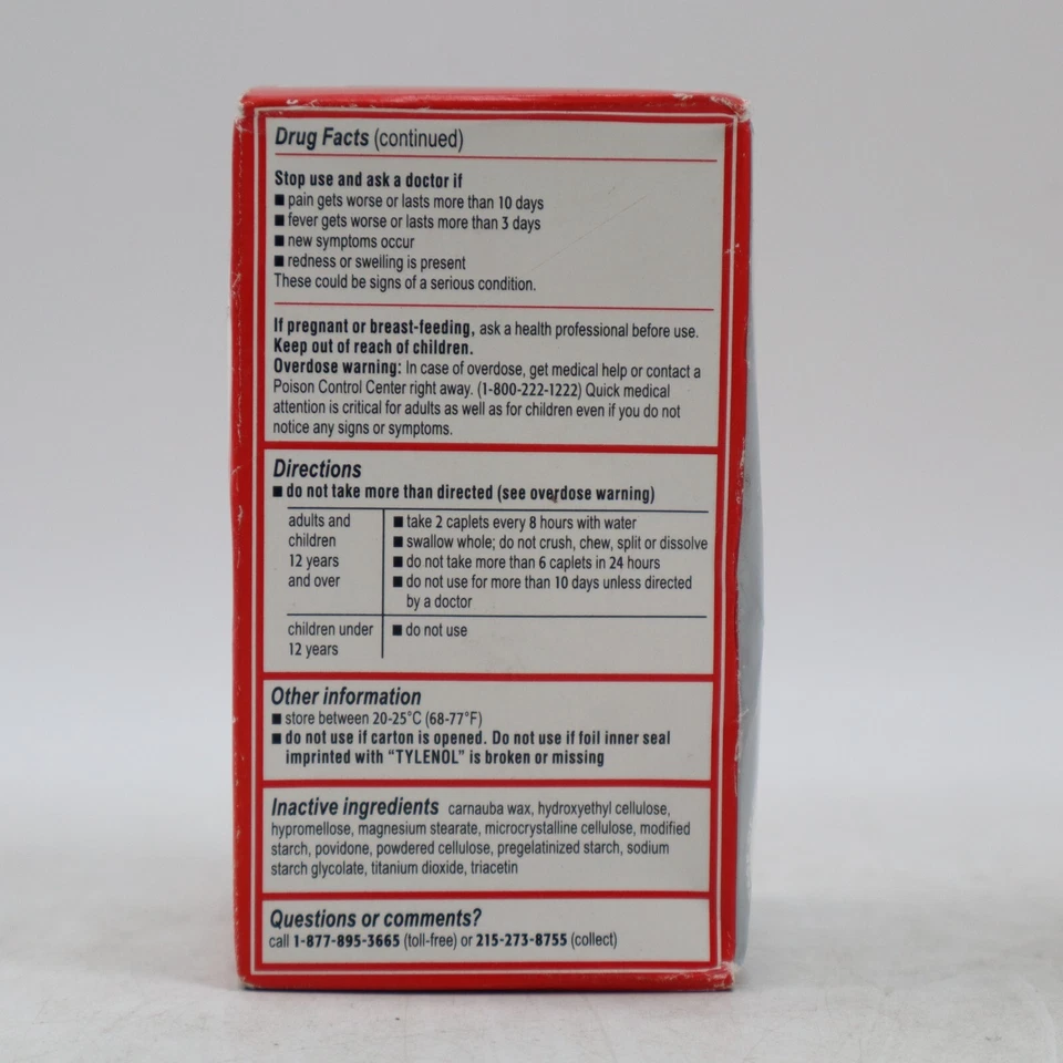 Tylenol 8Hr Muscle Aches & Pain 650mg Extended-Release 100 Caplets EXP 06/2026+ - Image 3 of 4