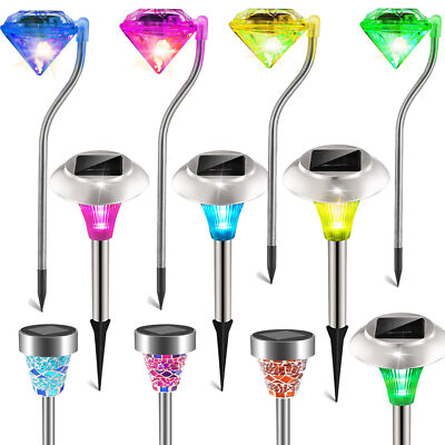 4/12/24 Packs Outdoor Solar LED Stake Lights for Garden Patio Yard Walkway Decor