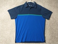 Under Armour Polo Shirt Mens Large Blue Golf Golfer Casual Adult
