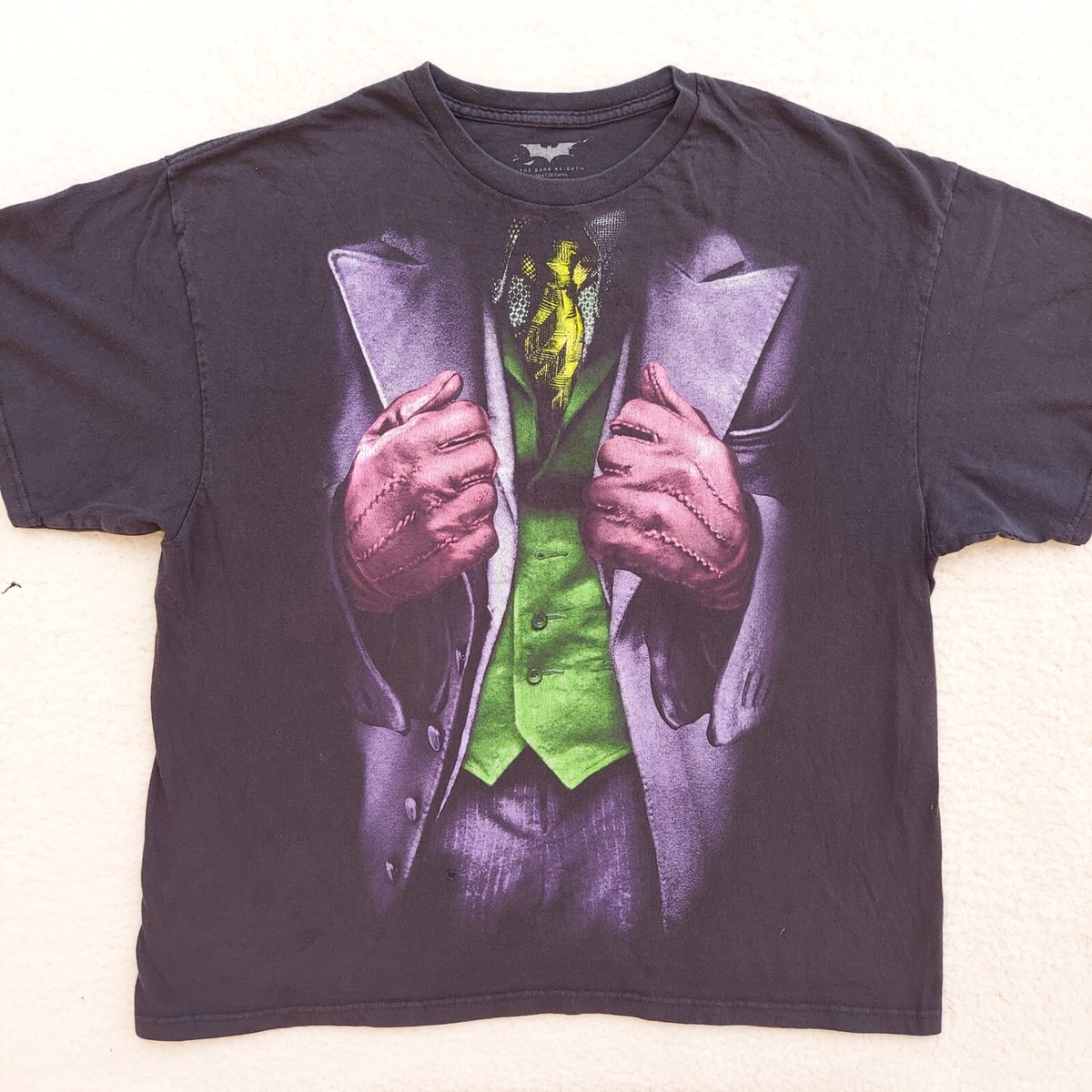 The Dark Knight Joker T Shirt Mens XXL Black Cotton Tuxedo Graphic