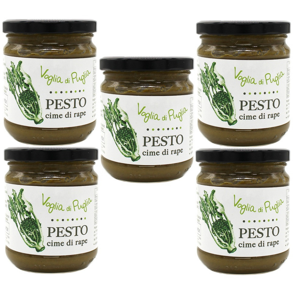 Voglia Di Puglia Pesto Cime Di Rapa Fresche In Olio Extravergine D'oliva 190g
