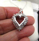 Kay Jeweler's Sterling Silver 35 Diamond Heart Pendant Necklace 18"in Box [N125] — photo 4