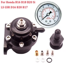 For Honda B16A- B16B-B17-B18C-B20- D16-D16Z6 FPR+Fuel Pressure Regulator Gauge