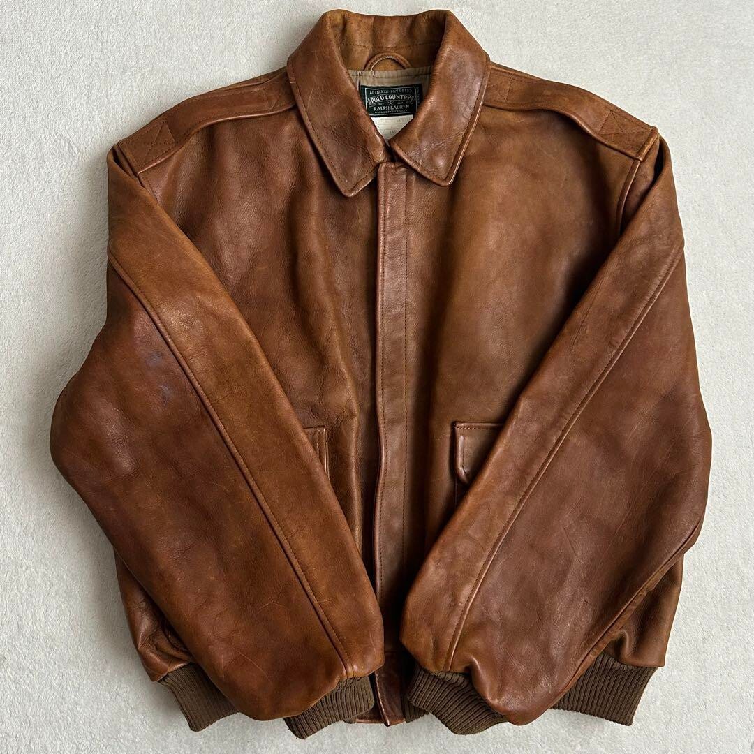 90s POLO CLUB レザーフライトジャケット ファー 2way A-2 90s POLO CLUB レザーフライトジャケット ファー 2way A-2